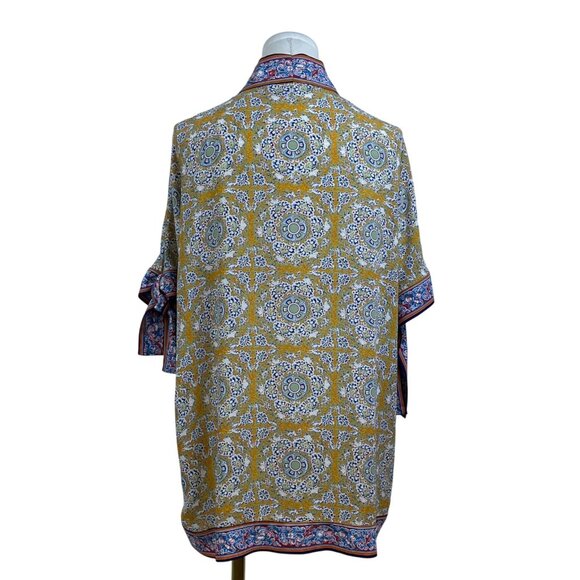 Max Edition Womens Yellow Multicolor Kimono Jacket Floral Lightweight Size S - Picture 3 of 8